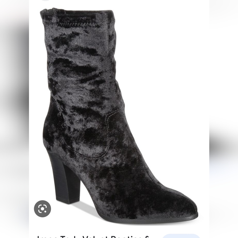 Never worn! Velvet ankle heels.